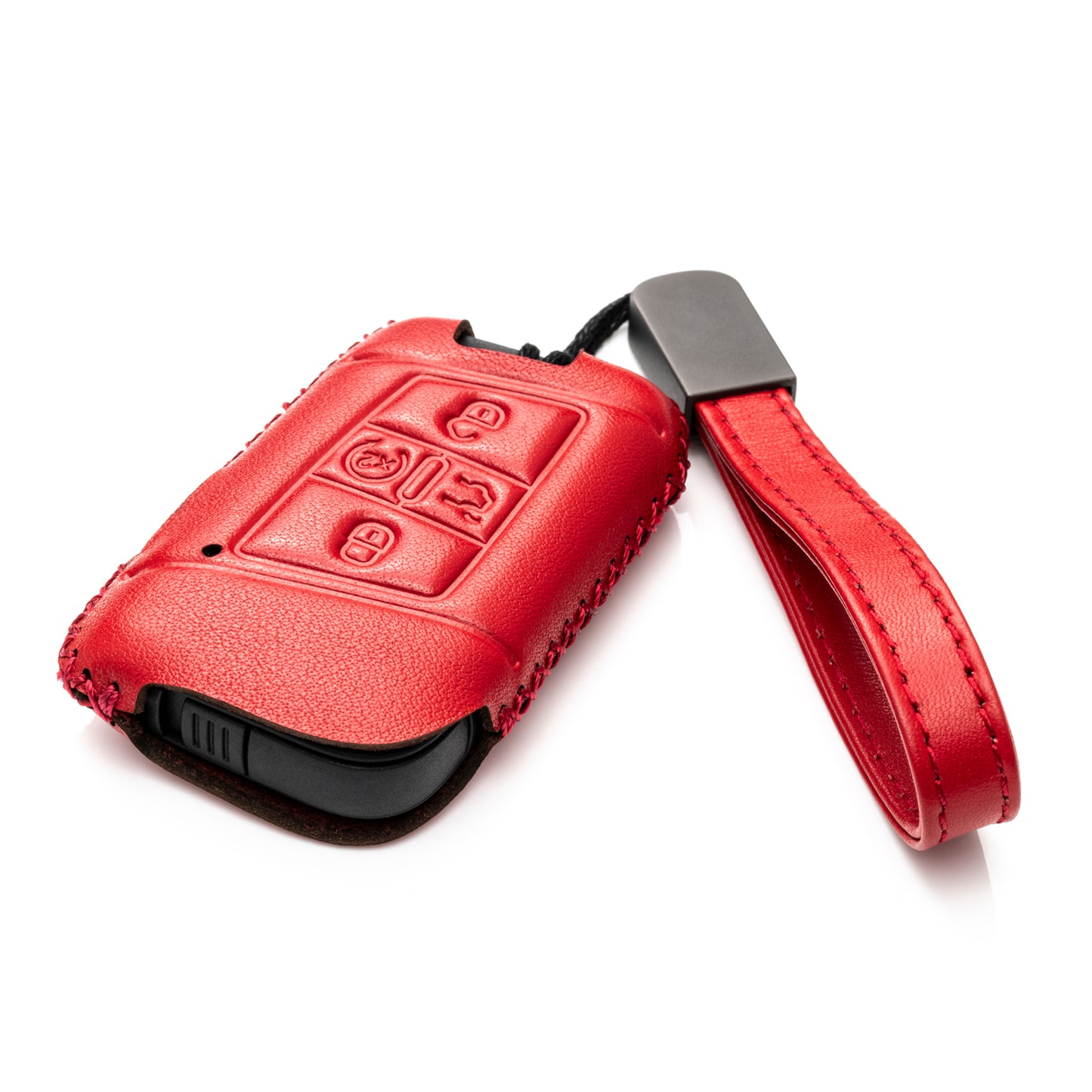Vitodeco 5-Button Genuine Leather Smart Key Fob Case Compatible with Volkswagen Atlas, Jetta, Passat, Arteon, Tiguan, Golf GTI, Golf R 2018 - 2024