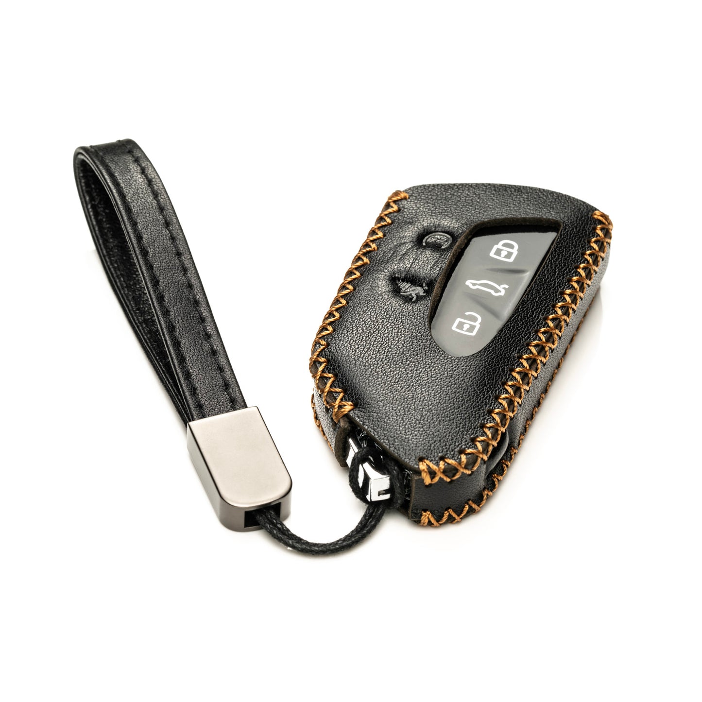 Vitodeco Genuine Leather Smart Key Fob Case Compatible with 2022-2025 Volkswagen MK8 Golf GTI, ID4, 2025 Atlas, 5-Button