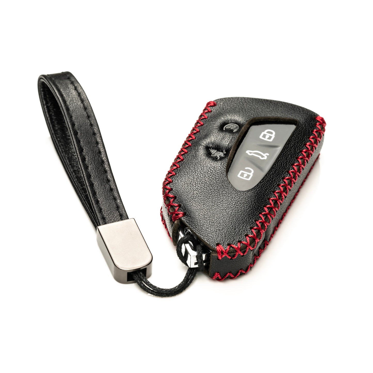 Vitodeco Genuine Leather Smart Key Fob Case Compatible with 2022-2025 Volkswagen MK8 Golf GTI, ID4, 2025 Atlas, 5-Button