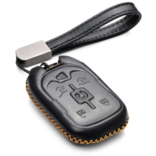 Vitodeco Leather Key Fob Case Compatible for 2015-2021 GMC Yukon, Yukon XL, Yukon Denali, 6-Button