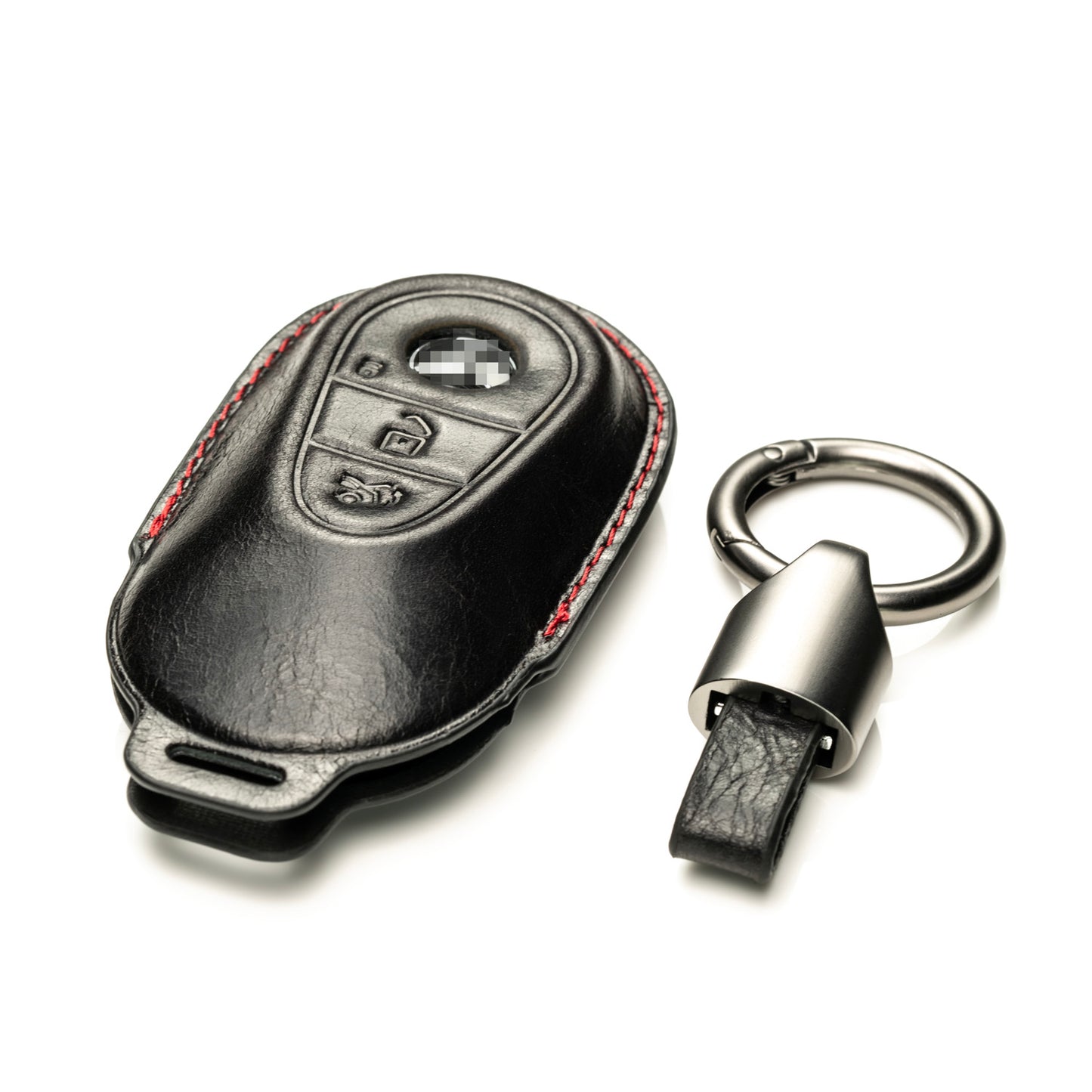 Vitodeco 4-Button 3D genuine premium cowhide Leather Key Fob Case Compatible with Mercedes-Benz C-Class, S-Class, GLC, EQB SUV, EQS Sedan, EQS SUV, EQE Sedan, EQE SUV 2023-2024
