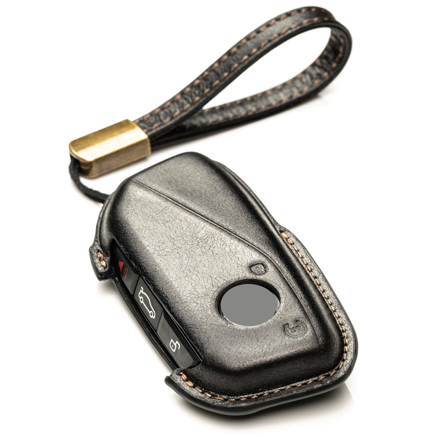 Vitodeco Superior Leather Key Fob Case Compatible for BMW X5, BMW X6, BMW X2, BMW i5 2024-up, BMW X7, BMW X1, BMW 3 Series, BMW 7 Series, BMW iX, BMW i4, BMW i5, BMW i7 2023-up, 4-Button