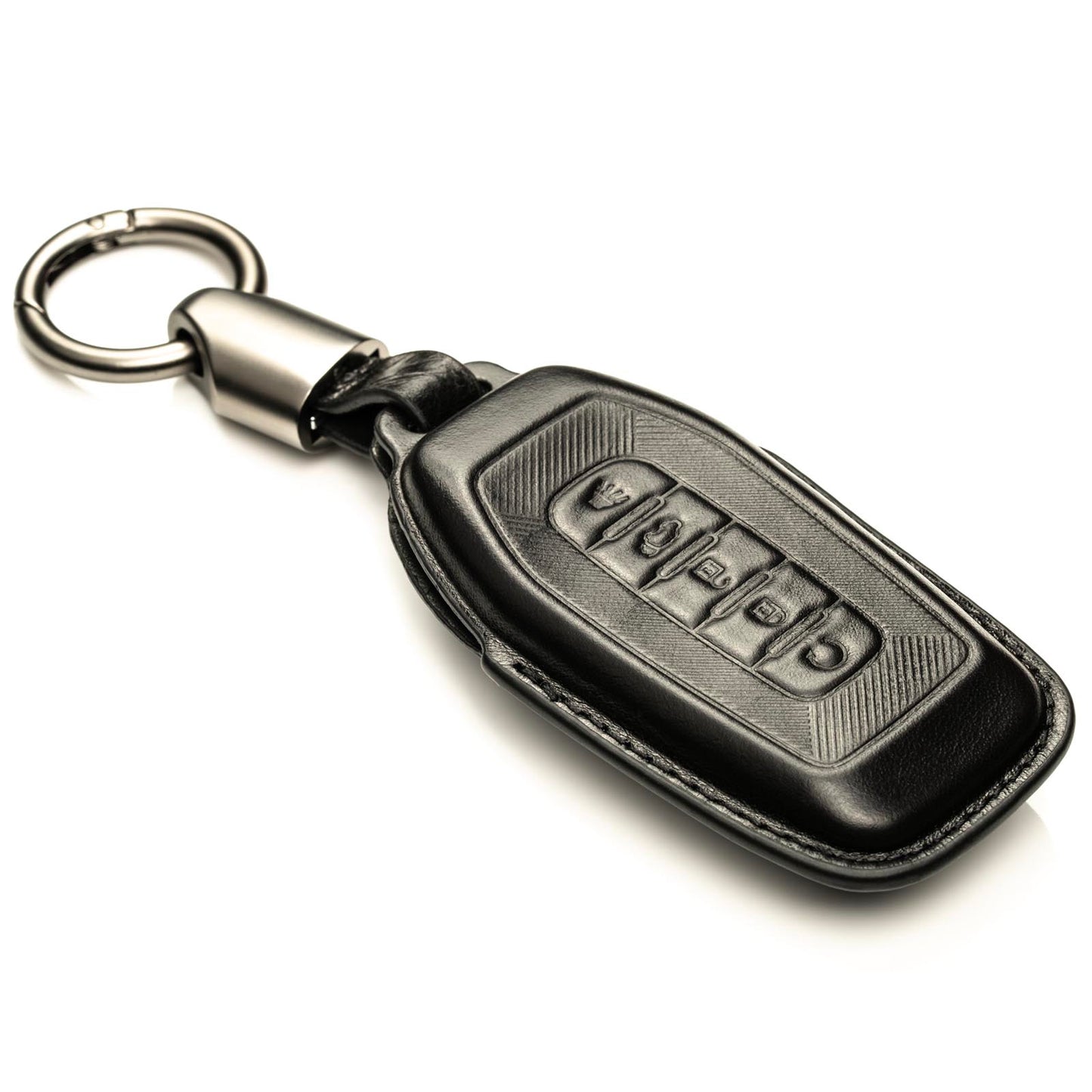 Vitodeco Superior 3D Luxury Leather Key Fob Cover Case Protector Compatible with Infiniti QX80, QX60 (2025-2026 Models)