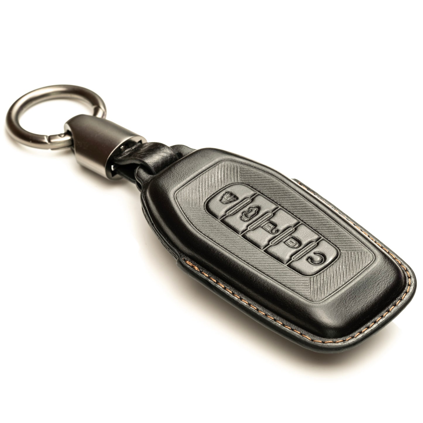 Vitodeco Superior 3D Luxury Leather Key Fob Cover Case Protector Compatible with Infiniti QX80, 5-Button