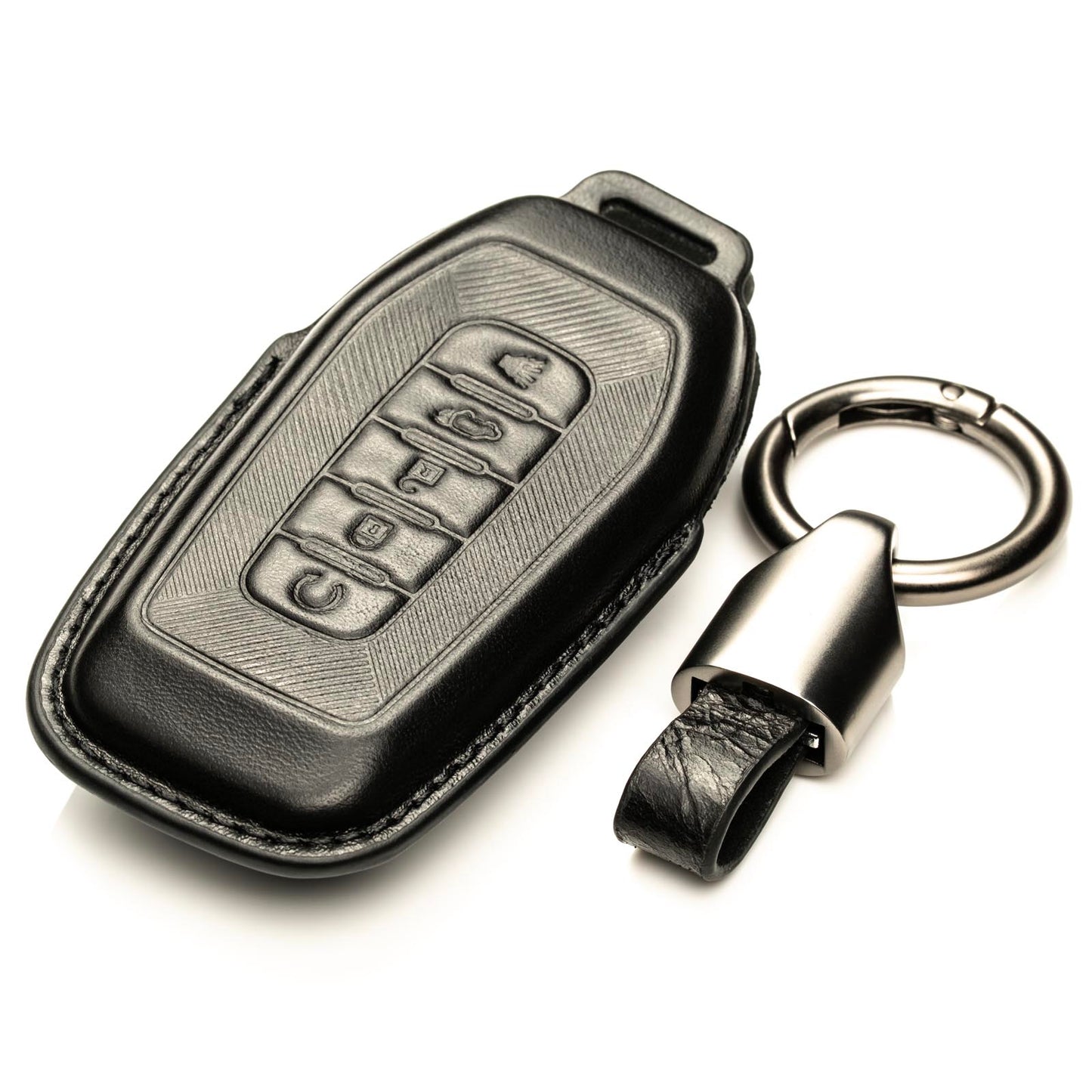 Vitodeco Superior 3D Luxury Leather Key Fob Cover Case Protector Compatible with Infiniti QX80, QX60 (2025-2026 Models)