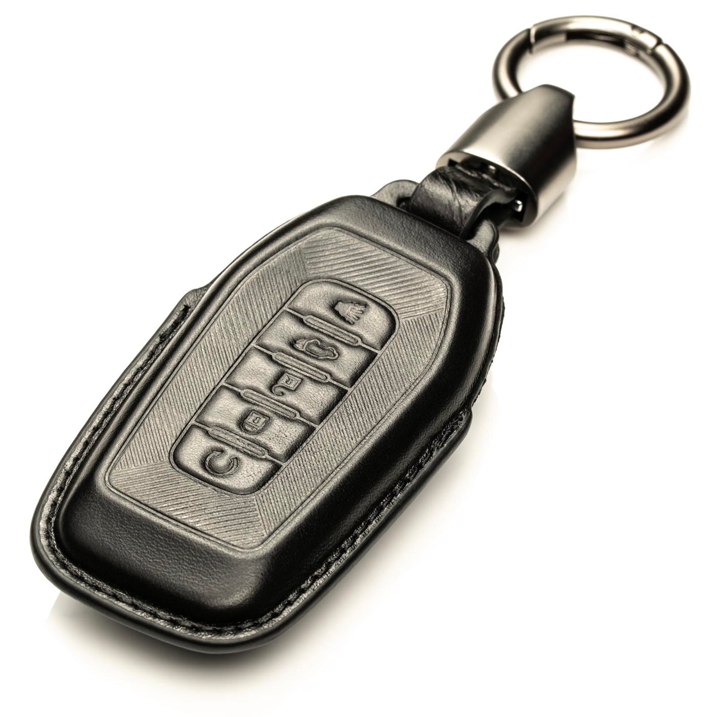 Vitodeco Superior 3D Luxury Leather Key Fob Cover Case Protector Compatible with Infiniti QX80, QX60 (2025-2026 Models)