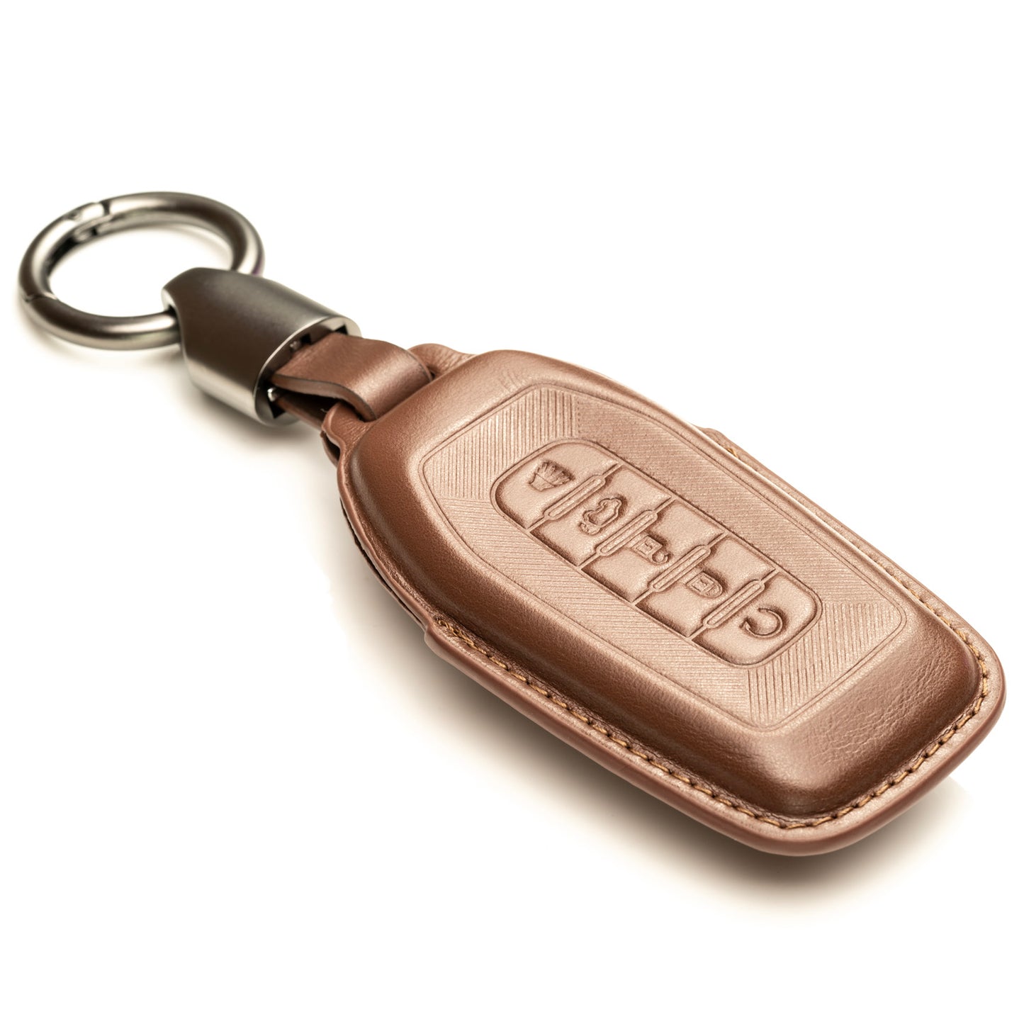 Vitodeco Superior 3D Luxury Leather Key Fob Cover Case Protector Compatible with Infiniti QX80, 5-Button