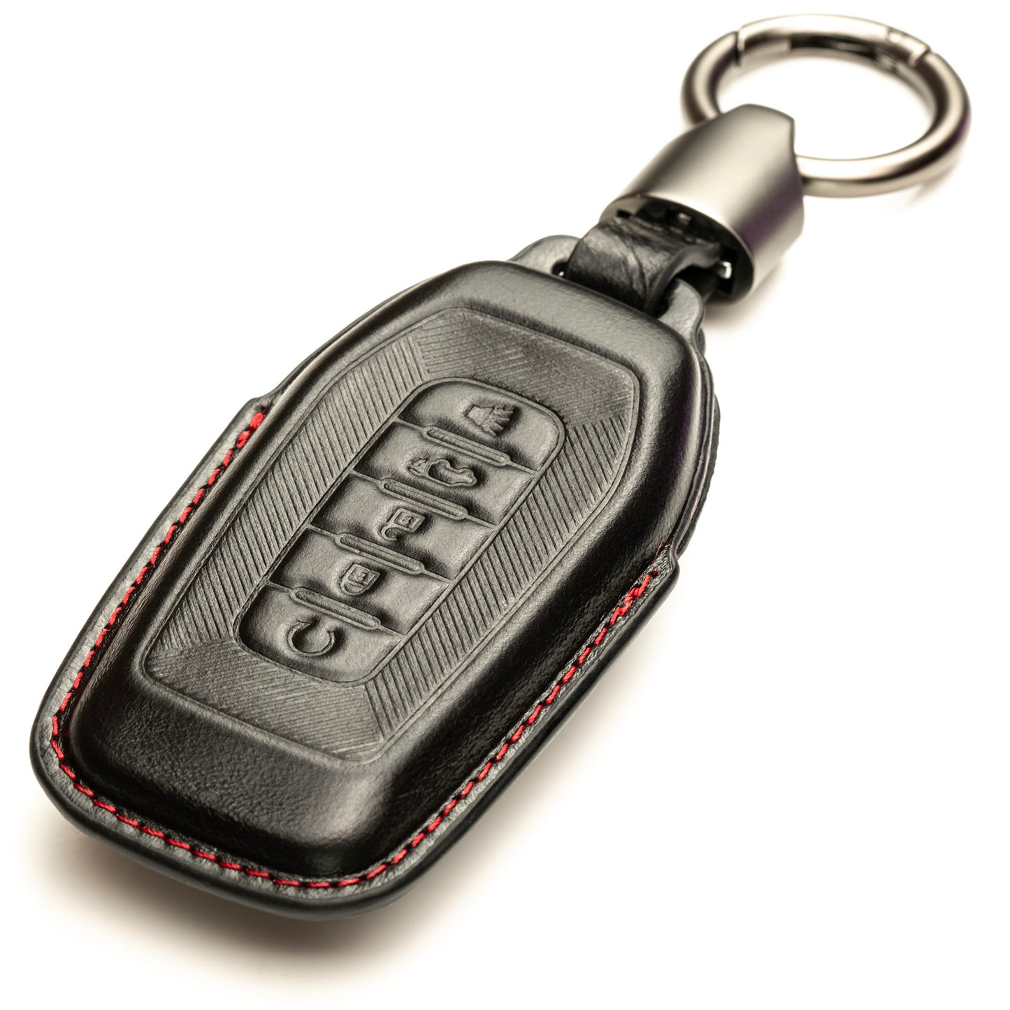 Vitodeco Superior 3D Luxury Leather Key Fob Cover Case Protector Compatible with Infiniti QX80, 5-Button