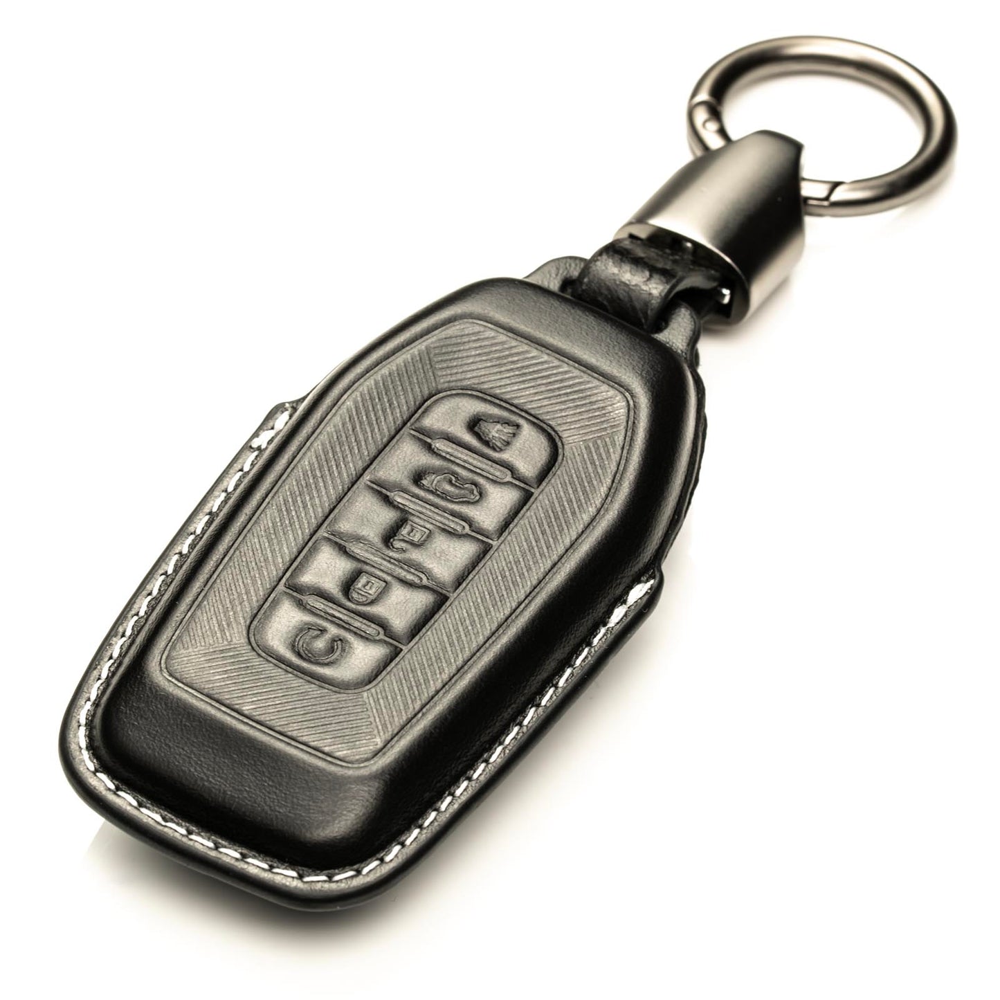 Vitodeco Superior 3D Luxury Leather Key Fob Cover Case Protector Compatible with Infiniti QX80, QX60 (2025-2026 Models)