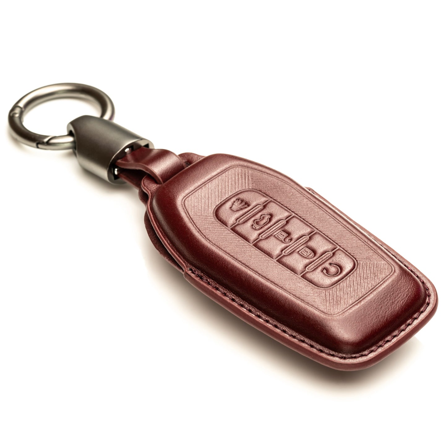 Vitodeco Superior 3D Luxury Leather Key Fob Cover Case Protector Compatible with Infiniti QX80, 5-Button