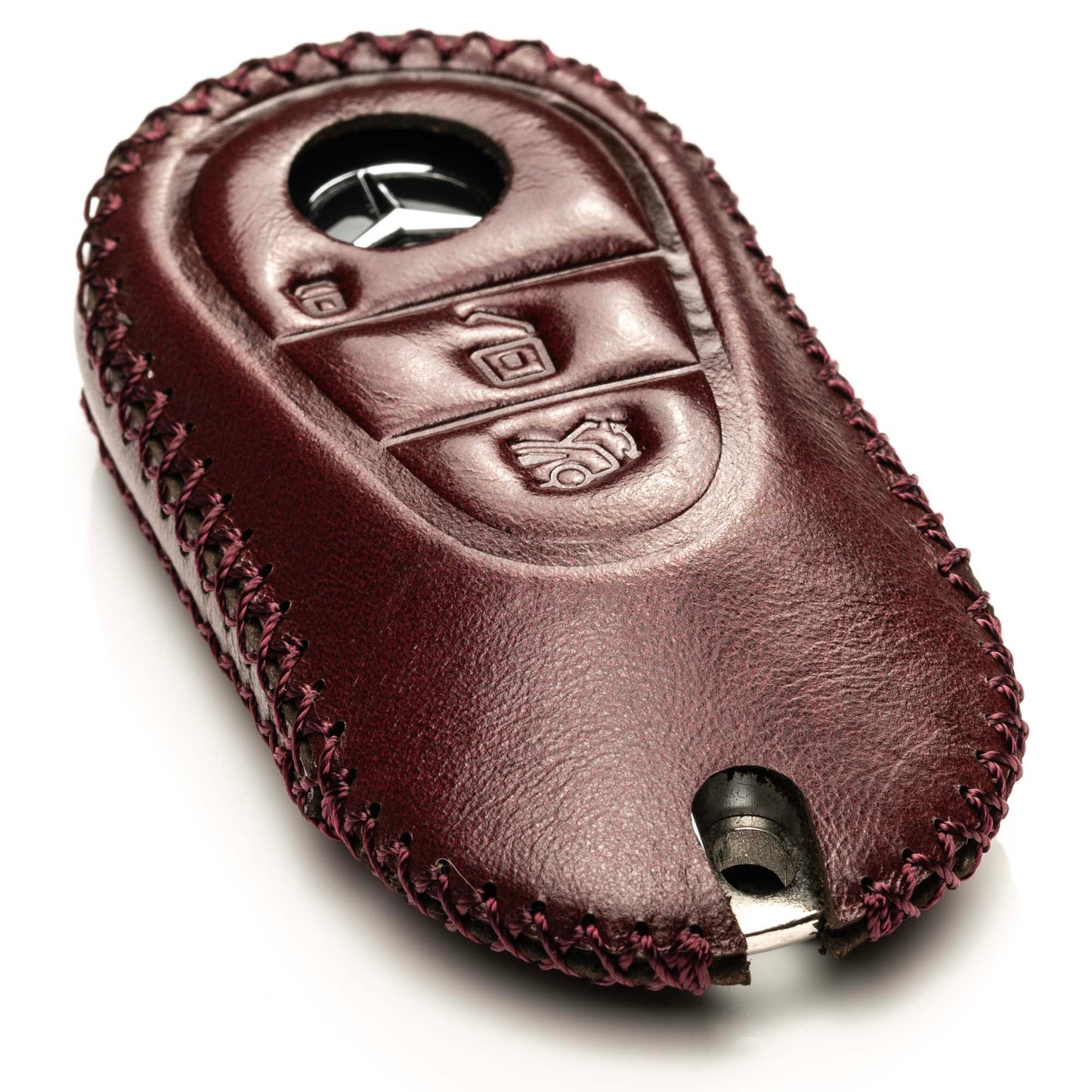 Vitodeco Superior Leather Key fob case compatible for 2023-2025 Mercedes-Benz S-Class, Mercedes-Benz C-Class, Mercedes-Benz GLC, EQS, 3-Button