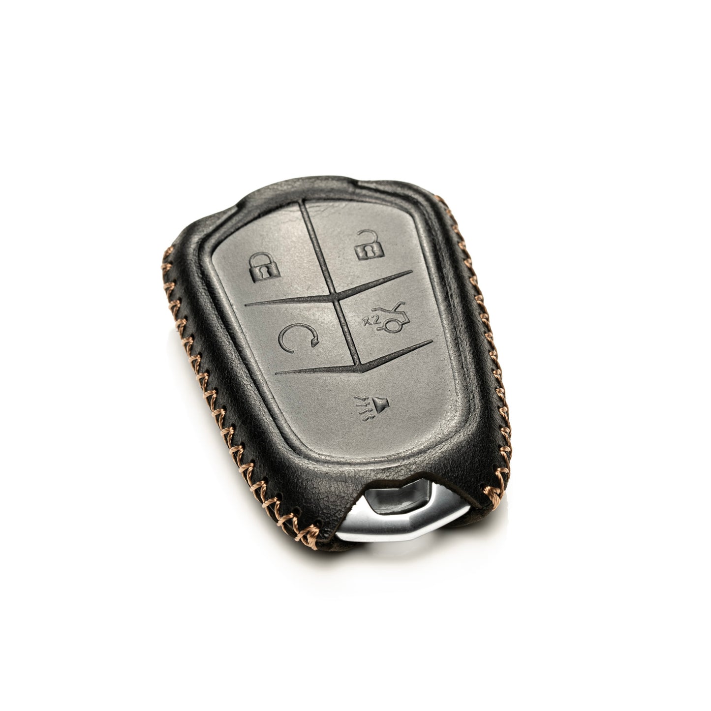 Vitodeco Superior Leather Key Fob Case Compatible for Cadillac XT4, Cadillac XT5, Cadillac XT6 2019-2024, 5-Button