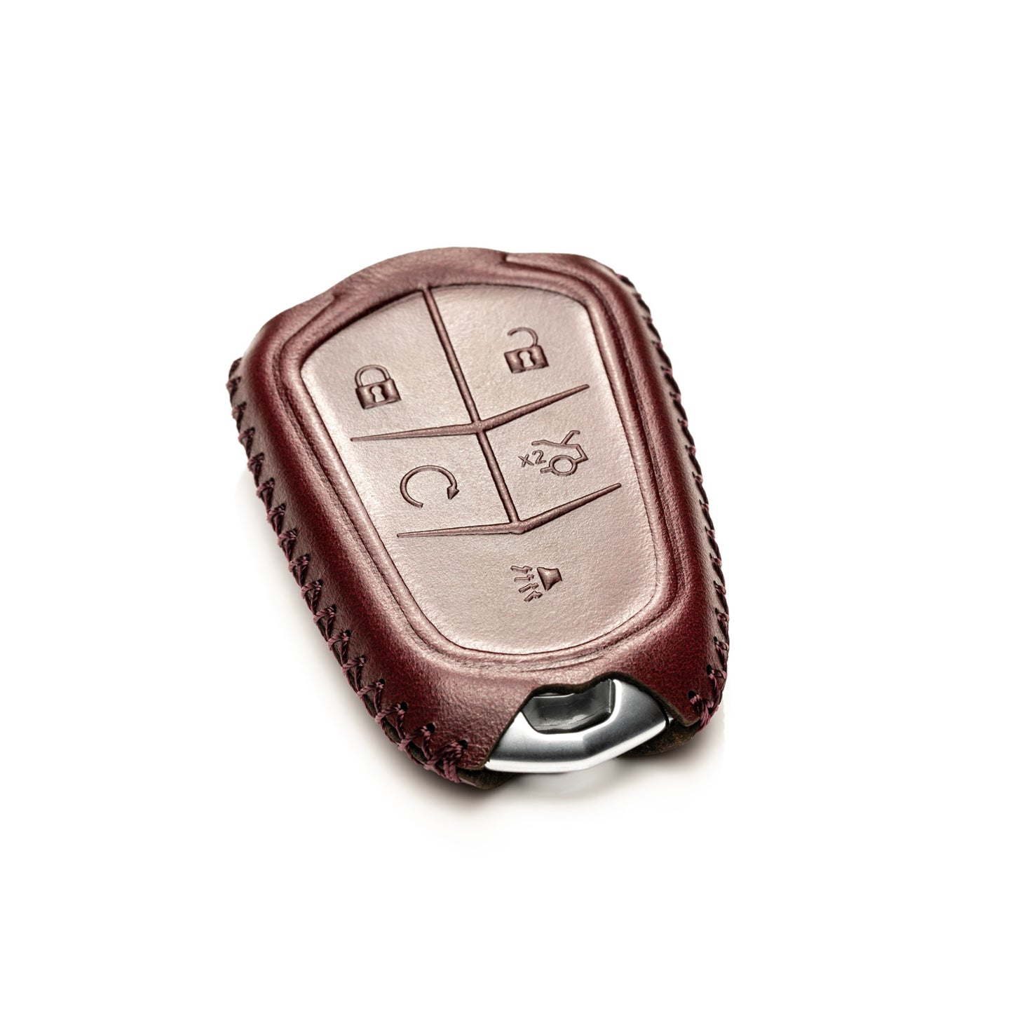 Vitodeco Superior Leather Key Fob Case Compatible for Cadillac XT4, Cadillac XT5, Cadillac XT6 2019-2024, 5-Button