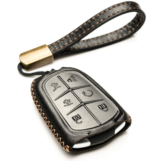 Vitodeco Superior Leather Key Fob Case Compatible for Cadillac XT4, Cadillac XT5, Cadillac XT6 2019-2024, 6-Button