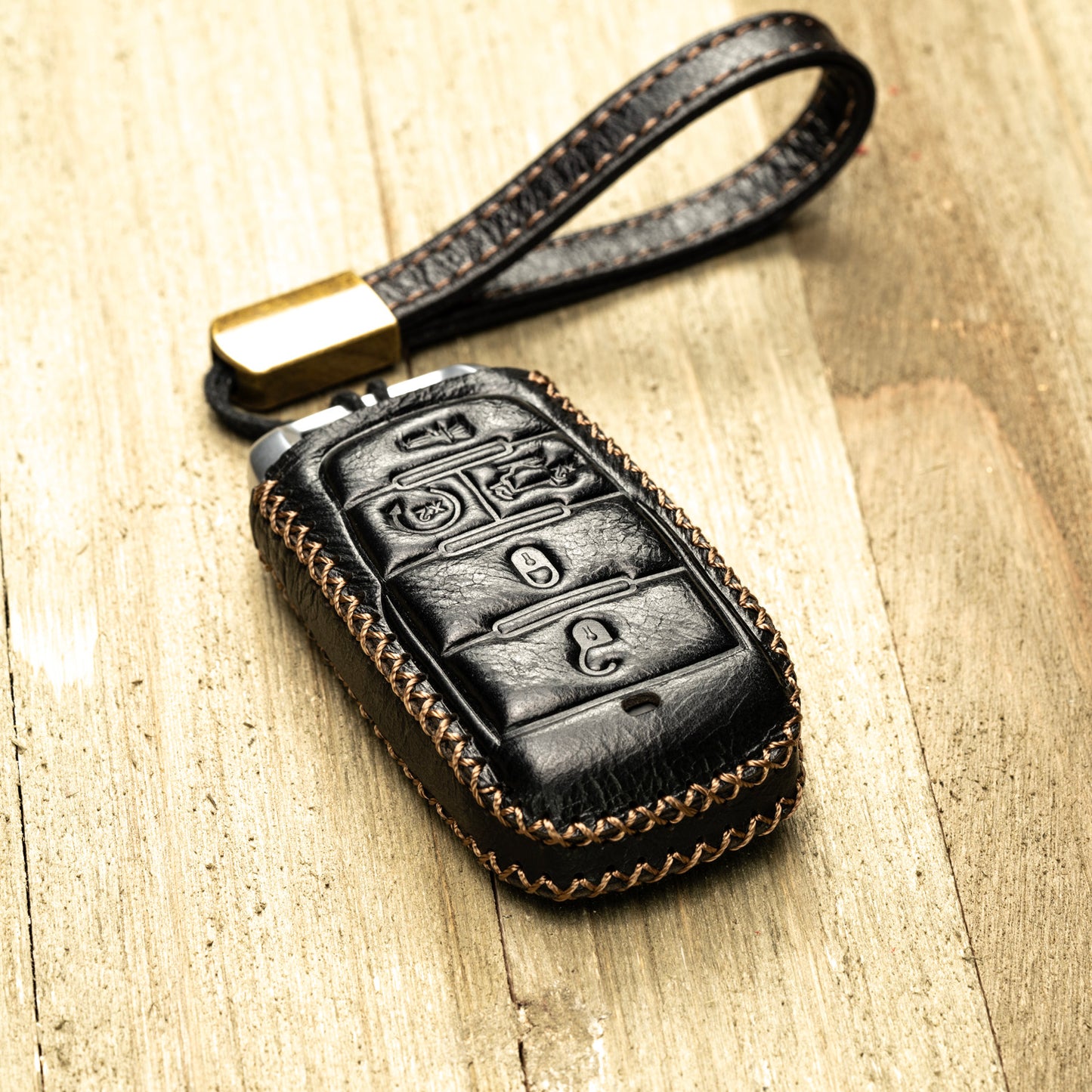 Vitodeco Superior Leather Key Fob Case Compatible for RAM 1500, RAM 2500, RAM 3500 2019-2025, 5-Button