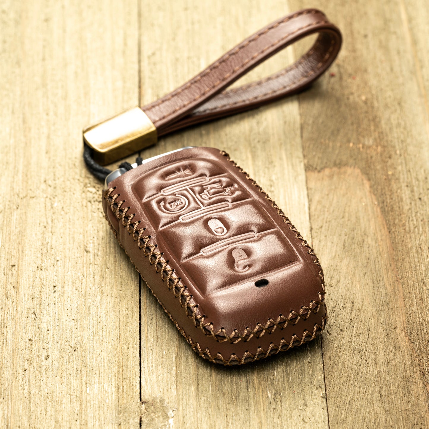 Vitodeco Superior Leather Key Fob Case Compatible for RAM 1500, RAM 2500, RAM 3500 2019-2025, 5-Button