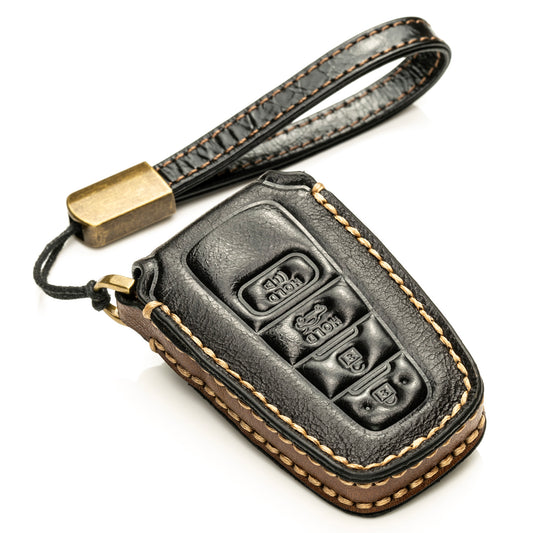 Vitodeco Superior Leather Key Fob Case Compatible for Toyota Rav4, Camry, Prius, Highlander, CH-R, Avalon, Toyota 86, Mirai, 4-Button